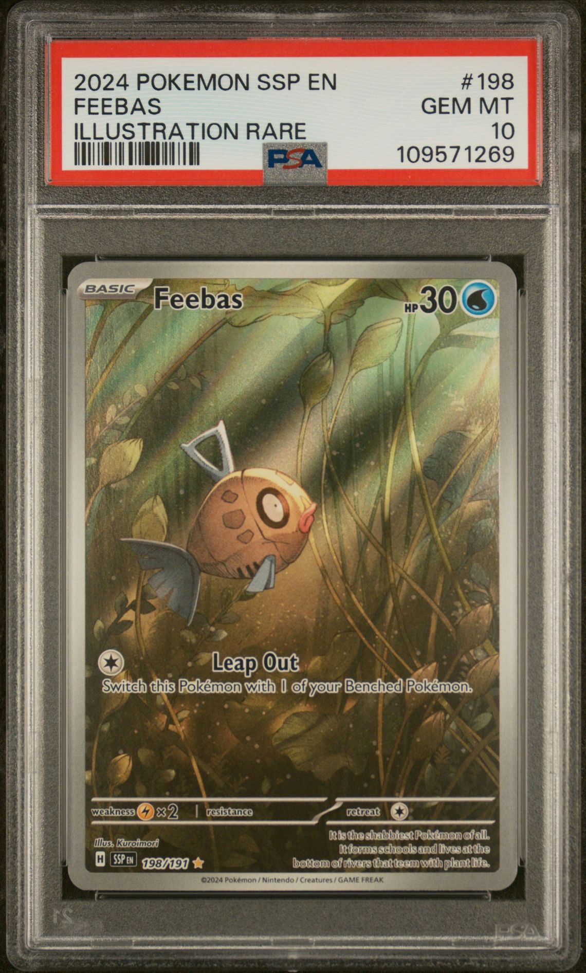 2024 Pokemon POKEMON SSP EN-SURGING SPARKS ILLUSTRATION RARE #198 Feebas front