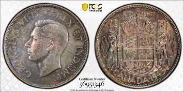 1945 50C Narrow Date MS64