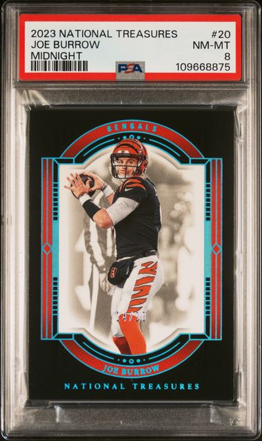 2023 Panini National Treasures MIDNIGHT #20 Joe Burrow front