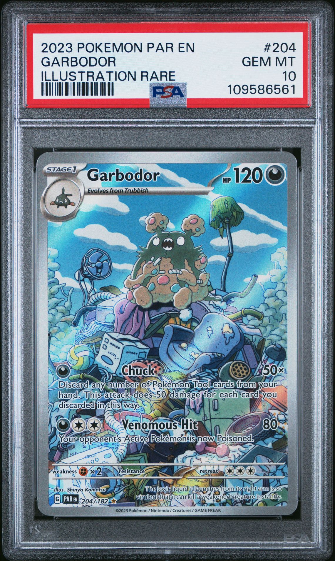 2023 Pokemon POKEMON PAR EN-PARADOX RIFT ILLUSTRATION RARE #204 Garbodor front
