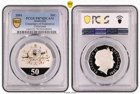 2001 50C Centenary of Federation Colorized PR70DCAM
