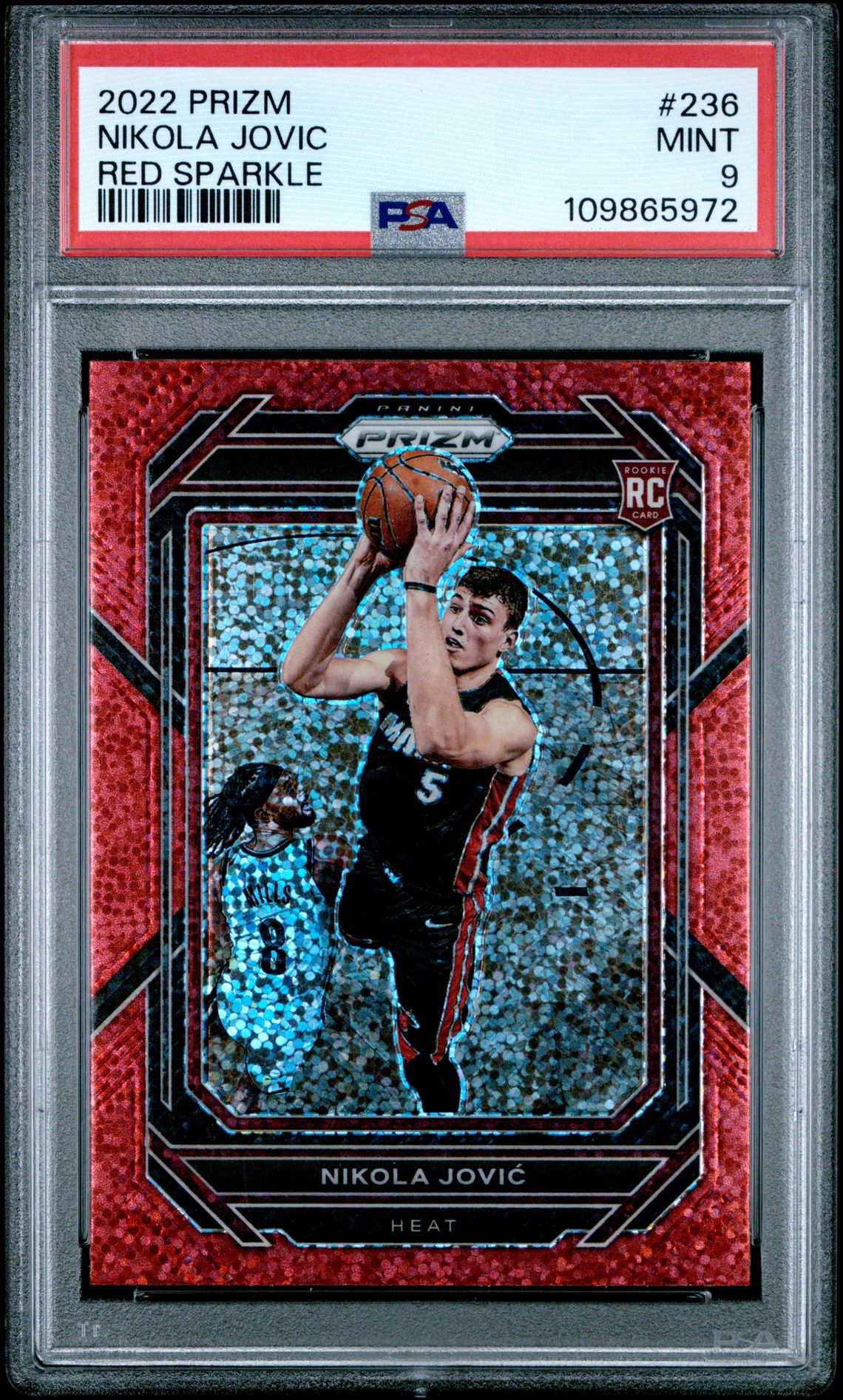 2022 Panini PANINI PRIZM RED SPARKLE #236 Nikola Jovic front