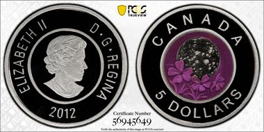 2012 $5 Full Pink Moon Colorized PR69DCAM