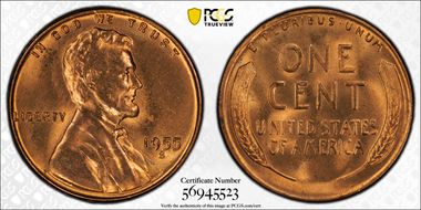 1955-S 1C MS66RD