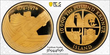 1974 10000 K 1100 Years PR69DCAM