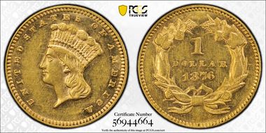1876 G$1 AU58