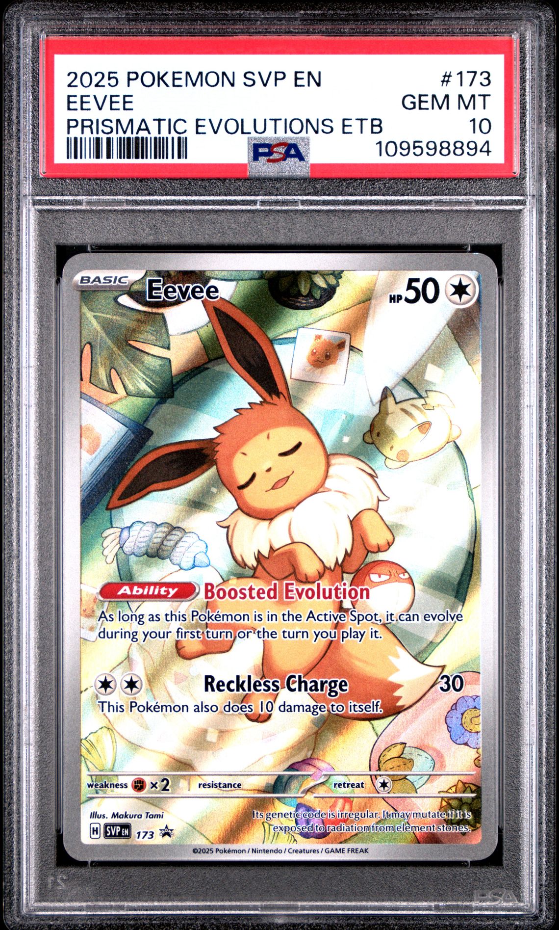 2025 Pokemon POKEMON SVP EN-SV BLACK STAR PROMO PRISMATIC EVOLUTIONS ETB #173 Eevee front
