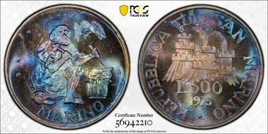 1975 500 L Numismatic Agency MS68