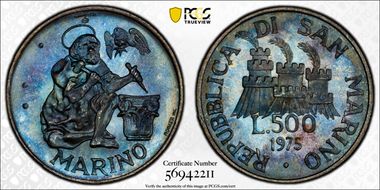 1975 500 L Numismatic Agency MS66