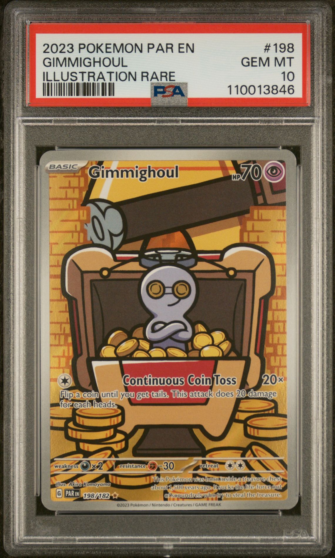 2023 Pokemon POKEMON PAR EN-PARADOX RIFT ILLUSTRATION RARE #198 Gimmighoul front