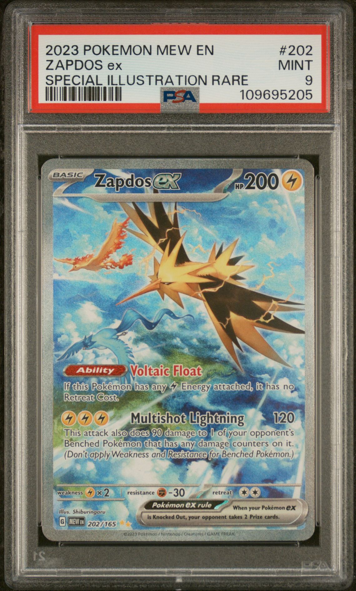 2023 Pokemon Mew En-151 Zapdos Ex #202 (Special Illustration Rare) Mint 9 front