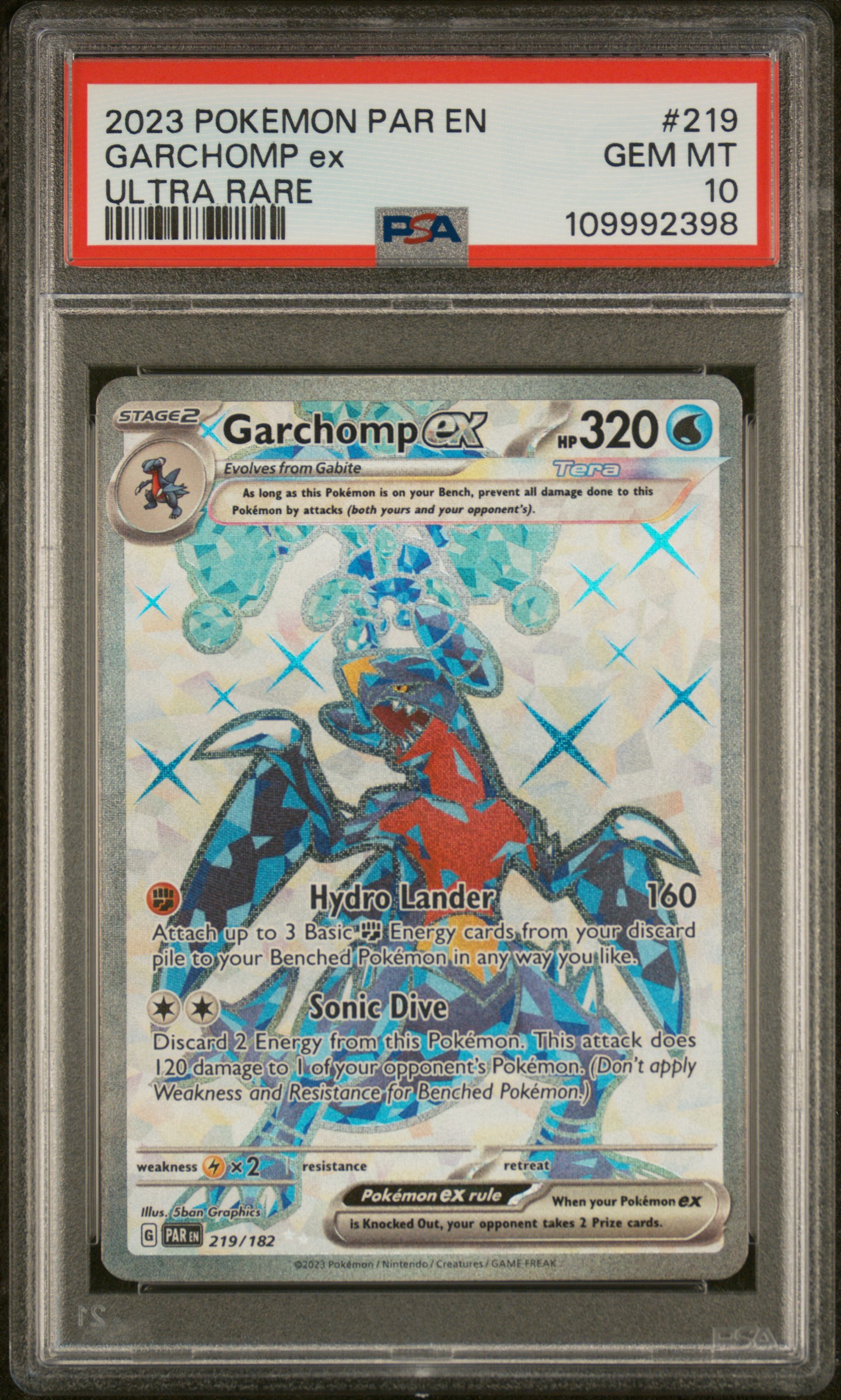 2023 #219 Garchomp EX PSA 10 Par EN-Paradox Rift