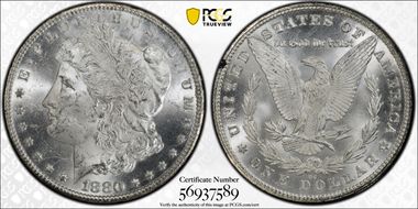 1880-CC $1 8/High 7 MS62