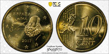 2017-M € 0.10 Cervantes MS65