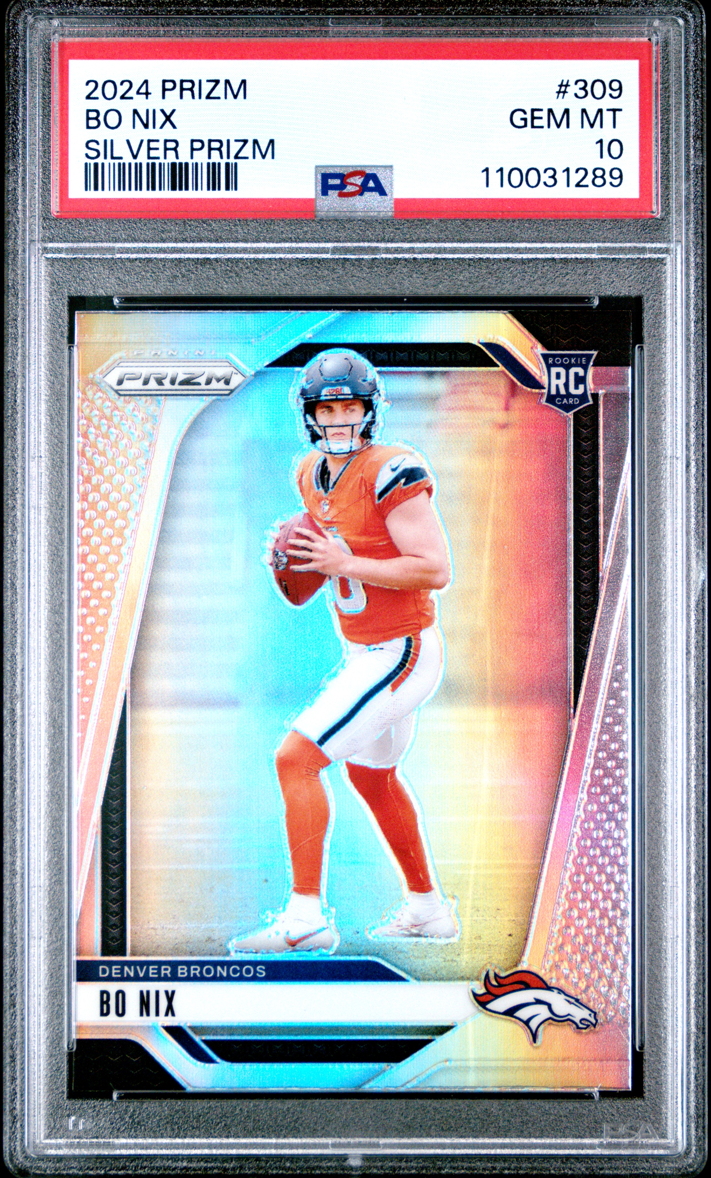 Founding city finds's 2024 Panini Prizm Bo Nix Silver Prizm