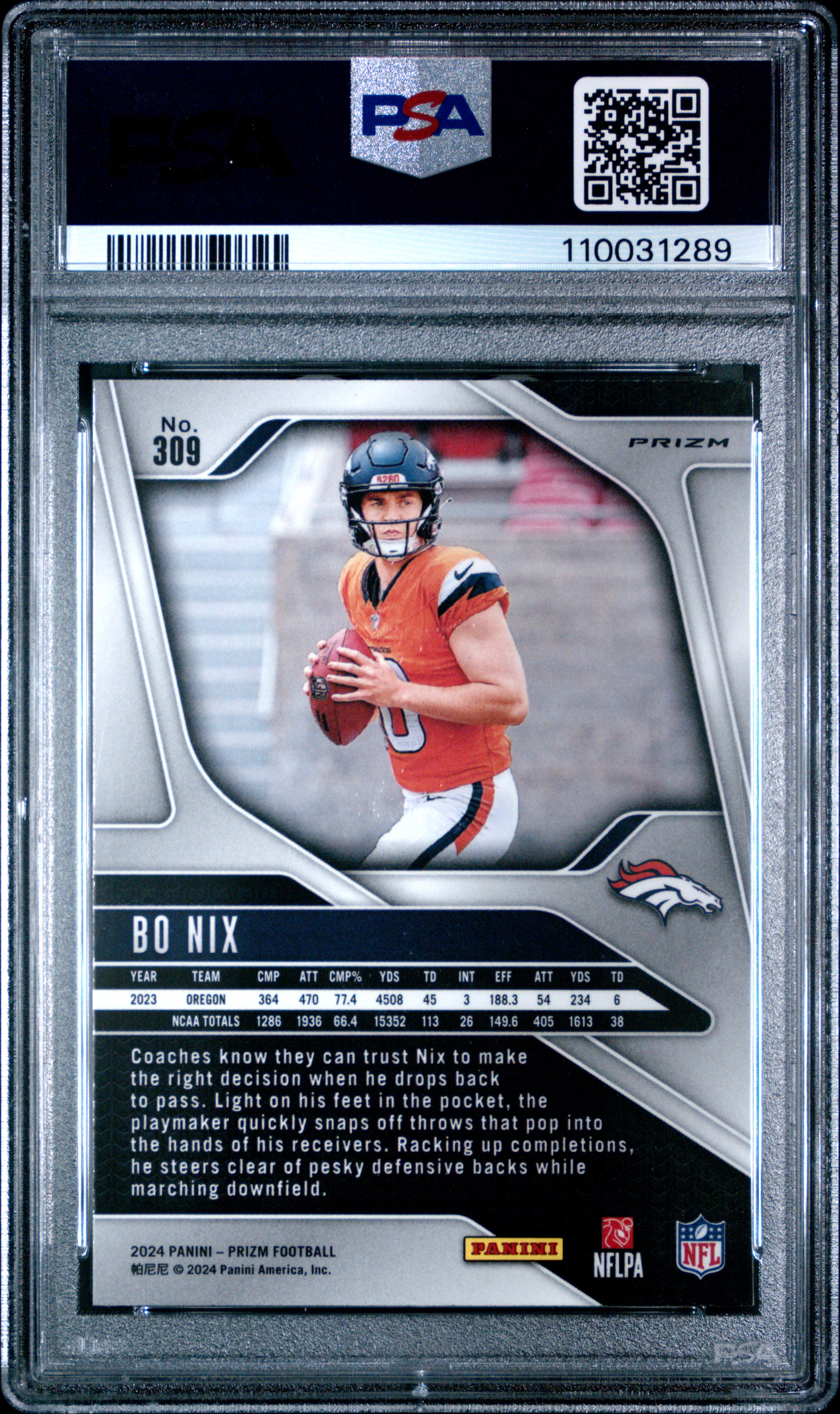 Founding city finds's 2024 Panini Prizm Bo Nix Silver Prizm