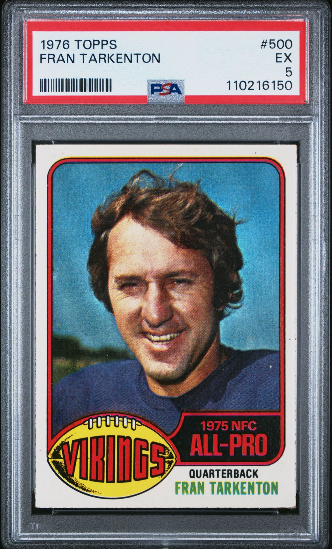 1976 Topps TOPPS #500 Fran Tarkenton front