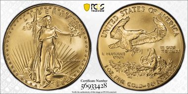 1986 $50 Gold Eagle MS69