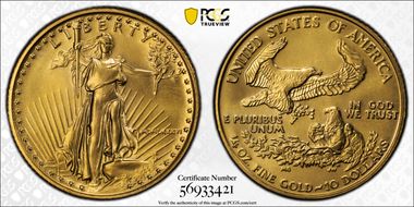 1986 $10 Gold Eagle MS69