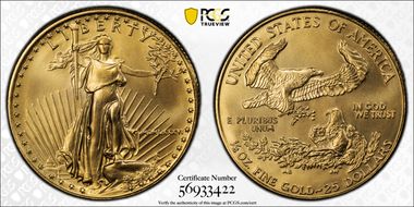 1986 $25 Gold Eagle MS68
