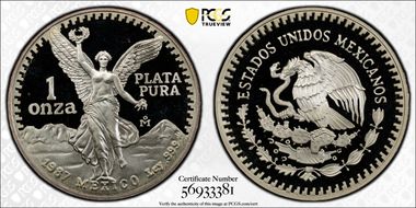 1987-Mo Onza Libertad Ag PR69DCAM