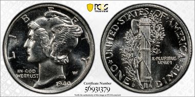 1940-D 10C MS64FB PL