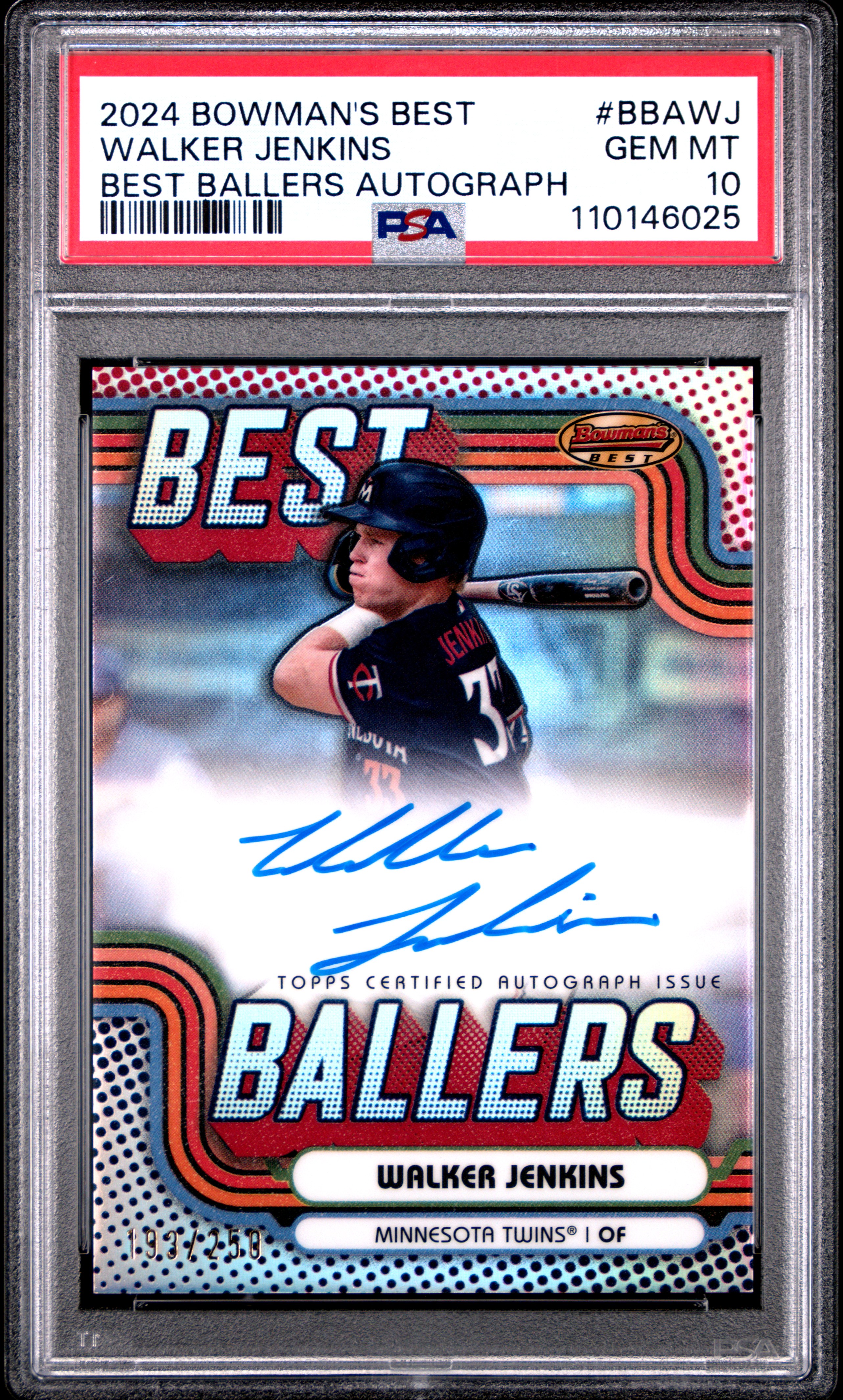 Walker Jenkins 2024 Bowman's Best Best Ballers Autographs