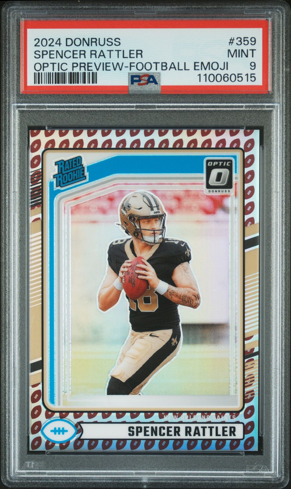 2024 Panini PANINI DONRUSS OPTIC PREVIEW-FOOTBALL EMOJI #359 Spencer Rattler front