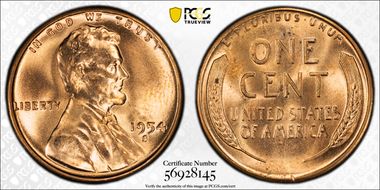 1954-S 1C MS64RD