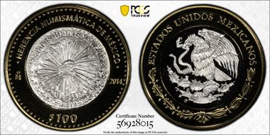 2014-Mo 100 P Villa Revolution 1914 Numismatic Heritage PL70