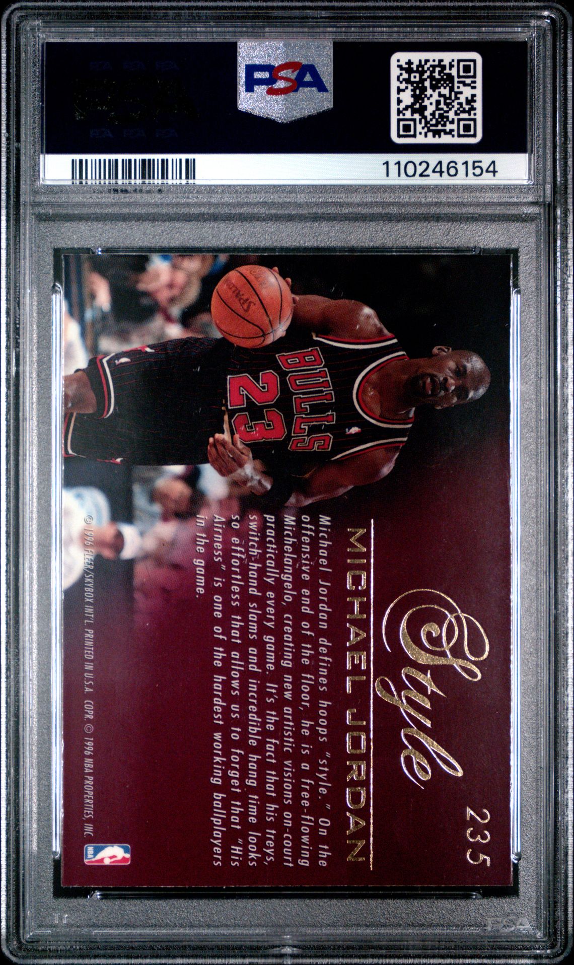 1995 Flair Michael Jordan #235 Mint 9 back