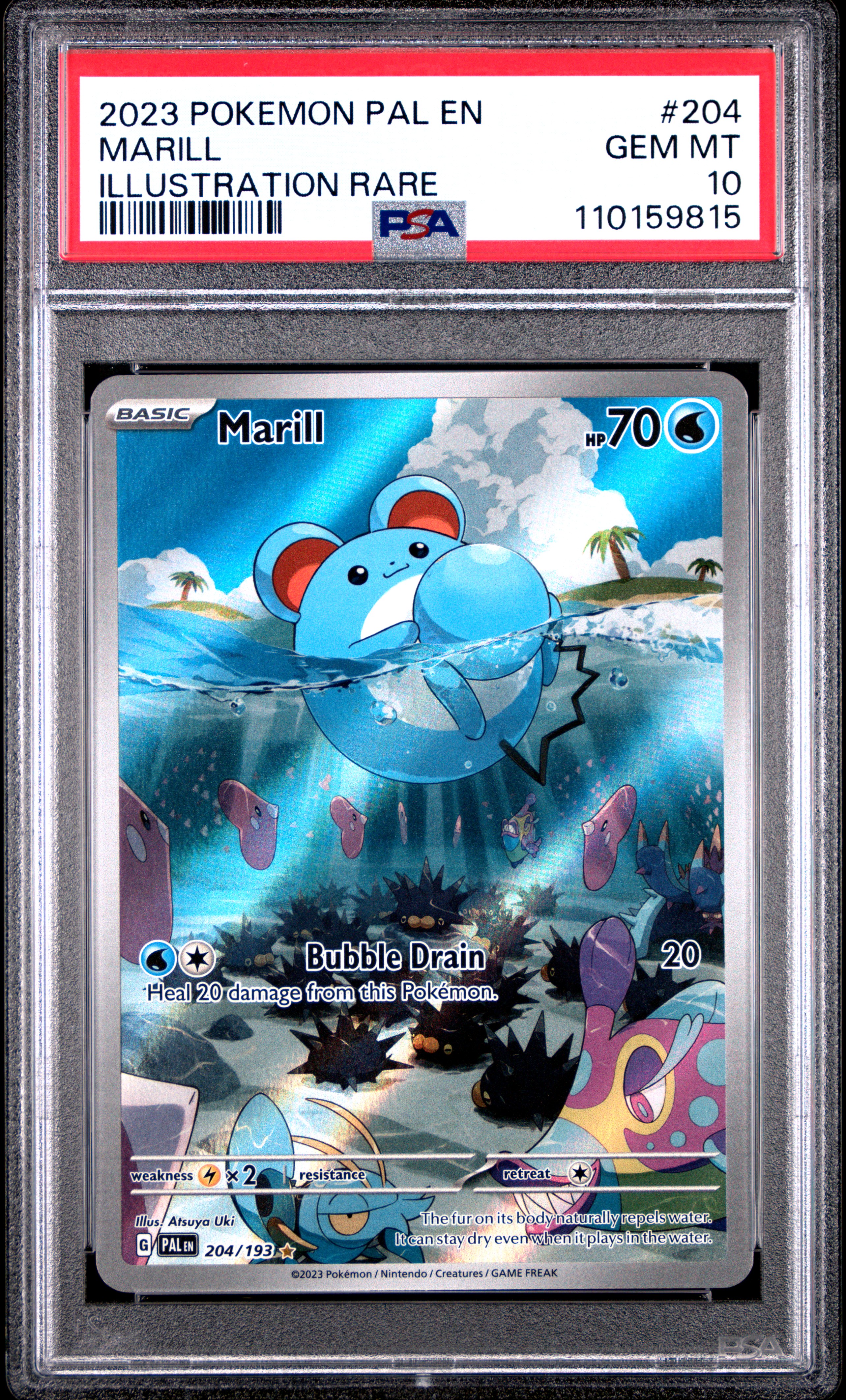 2023 #204 Marill PSA 10 Pal EN-Paldea Evolved
