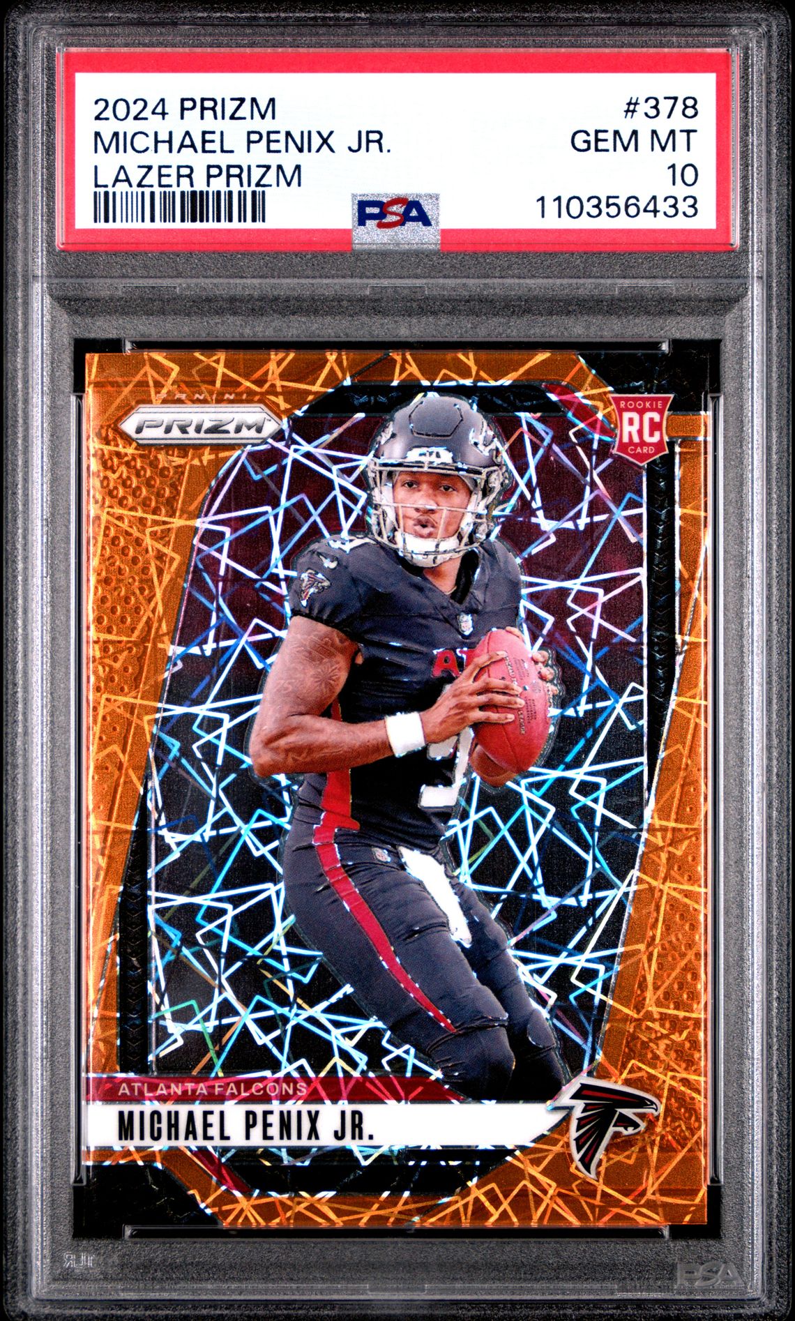 2024 Panini Prizm Michael Penix Jr. #378 (Lazer Prizm) Gem Mt 10 front