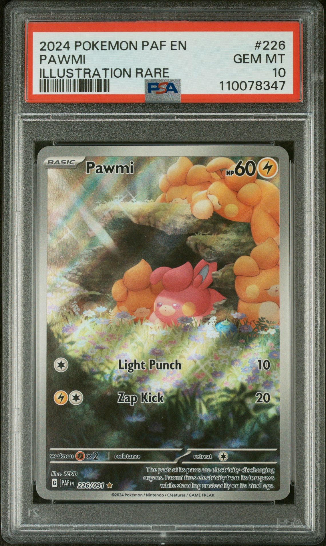 2024 Pokemon POKEMON PAF EN-PALDEAN FATES ILLUSTRATION RARE #226 Pawmi front