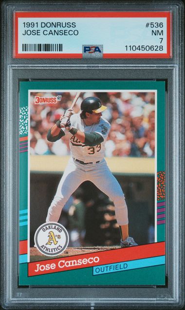 1991 Panini Donruss White #536 Jose Canseco Stripe front