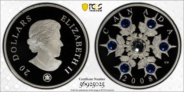 2008 $20 Snowflake Sapphire PR69DCAM