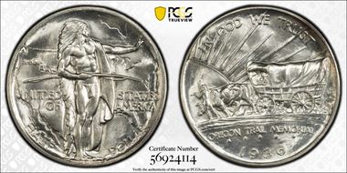 1936 50C Oregon MS67