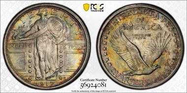 1917 25C Type 1 MS67FH