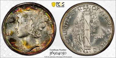 1943-D 10C MS68+ FB
