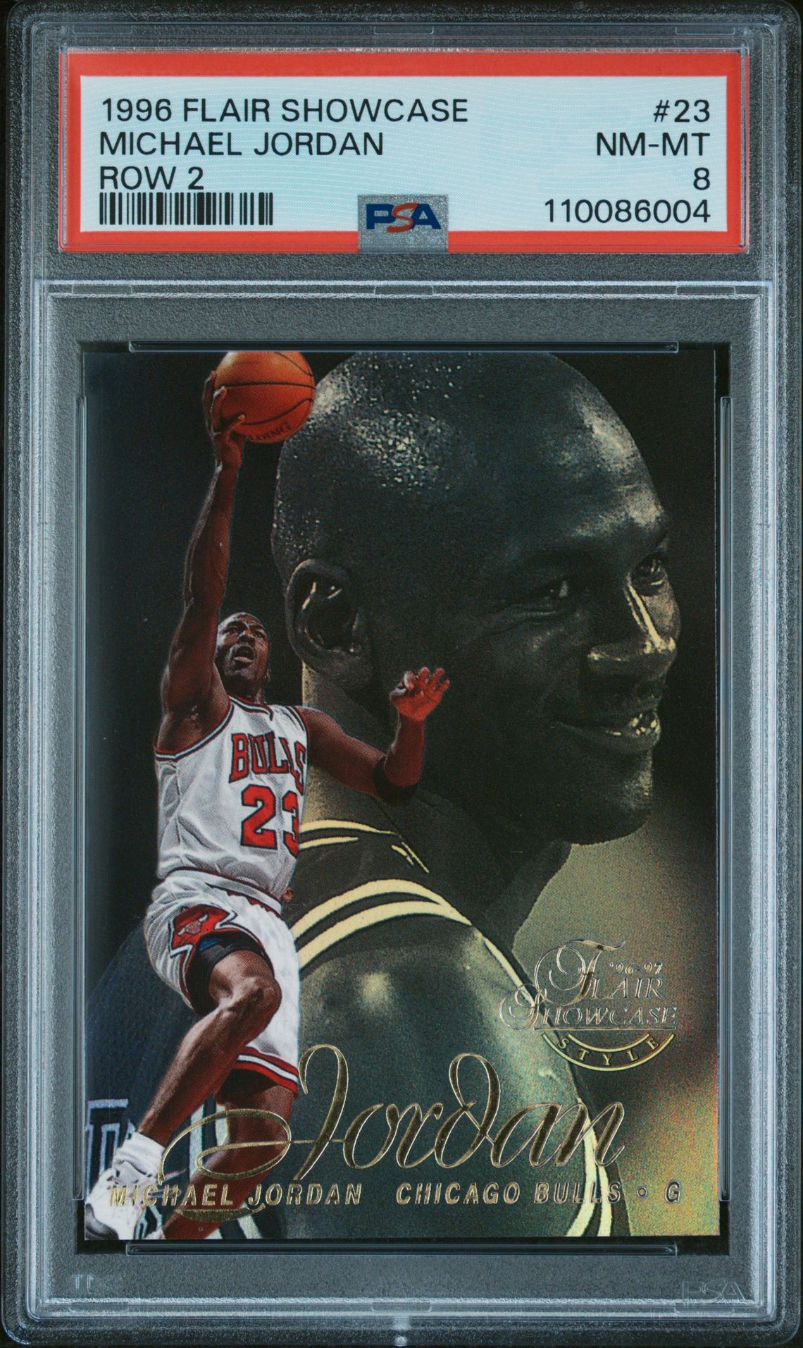 1996 Flair Showcase Michael Jordan #23 (Row 2) Nm-Mt 8 front