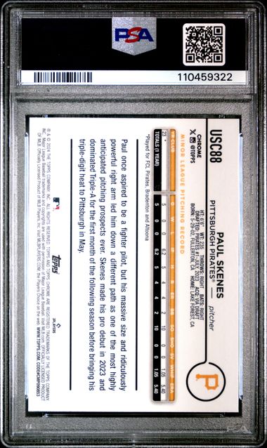 2024 Topps Chrome Update Paul Skenes #Usc88 (Sp) Gem Mt 10 back