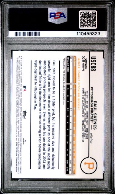 2024 Topps Chrome Update Paul Skenes #Usc88 (X-Fractor) Gem Mt 10 back