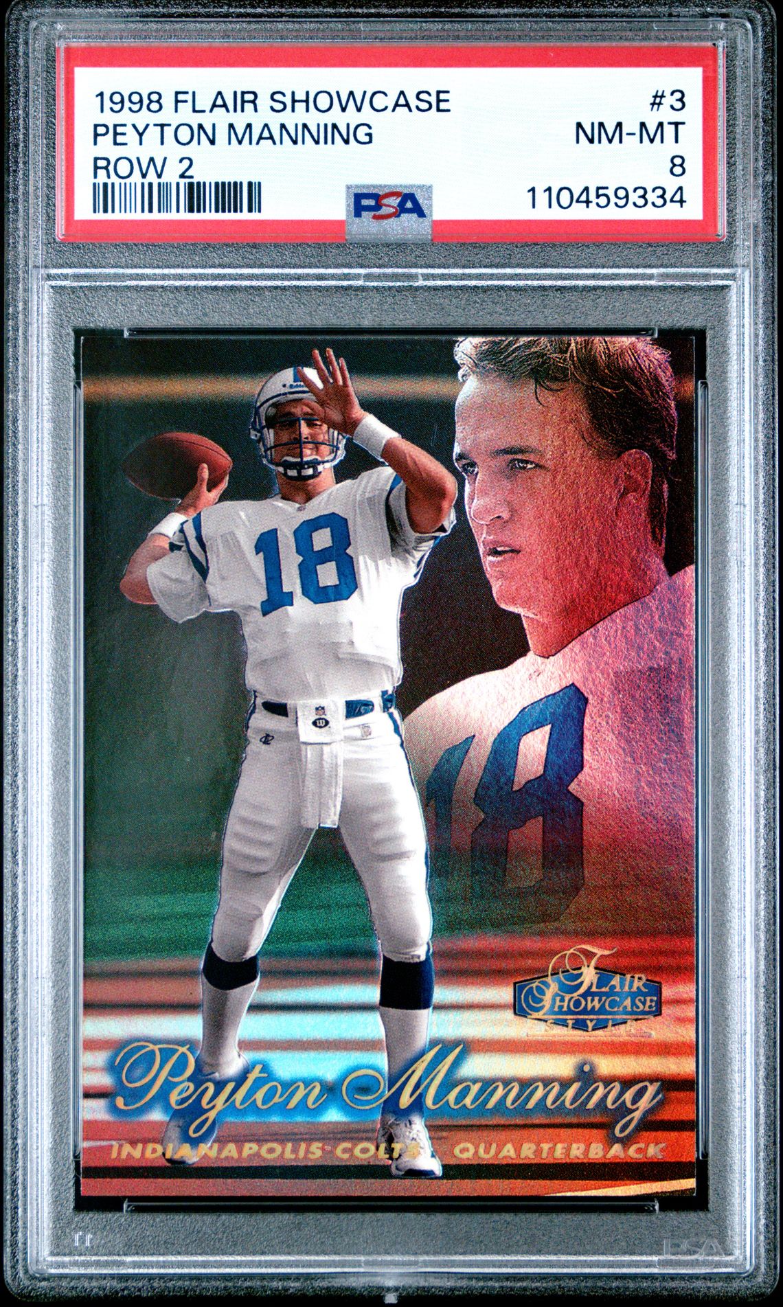1998 Flair Showcase Peyton Manning #3 (Row 2) Nm-Mt 8 front