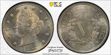 1887 5C MS66+ 