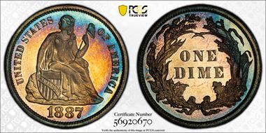 1887 10C PR66