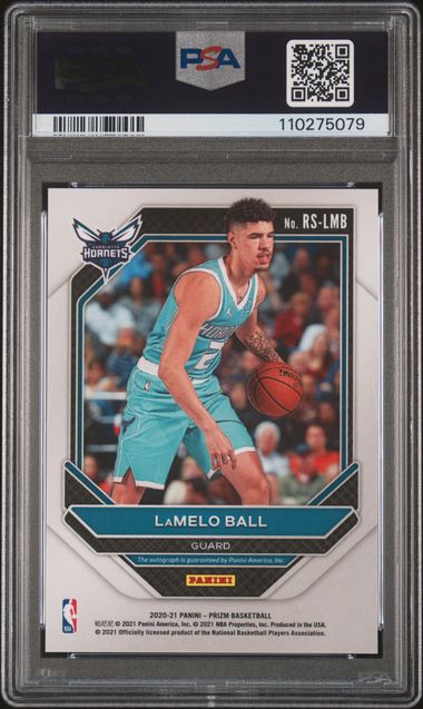 2020 Panini Prizm Rookie Signatures Lamelo Ball #Lmb (Rookie Signatures) Gem Mt 10 back