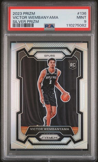 2023 Panini Prizm Victor Wembanyama #136 (Silver Prizm) Mint 9 front