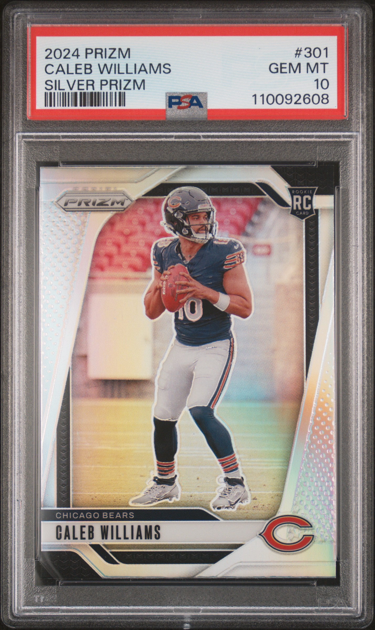 2024 Panini Prizm Caleb Williams #301 (Silver Prizm) Gem Mt 10 back