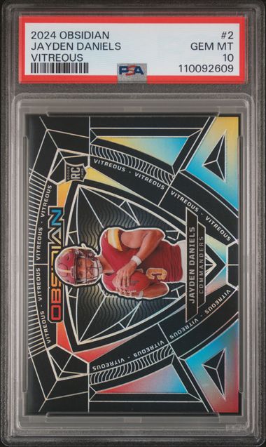 2024 Panini Obsidian Vitreous Jayden Daniels #2 Gem Mt 10 back