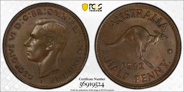 1942-I 1/2D Long Reverse Denticles MS64BN